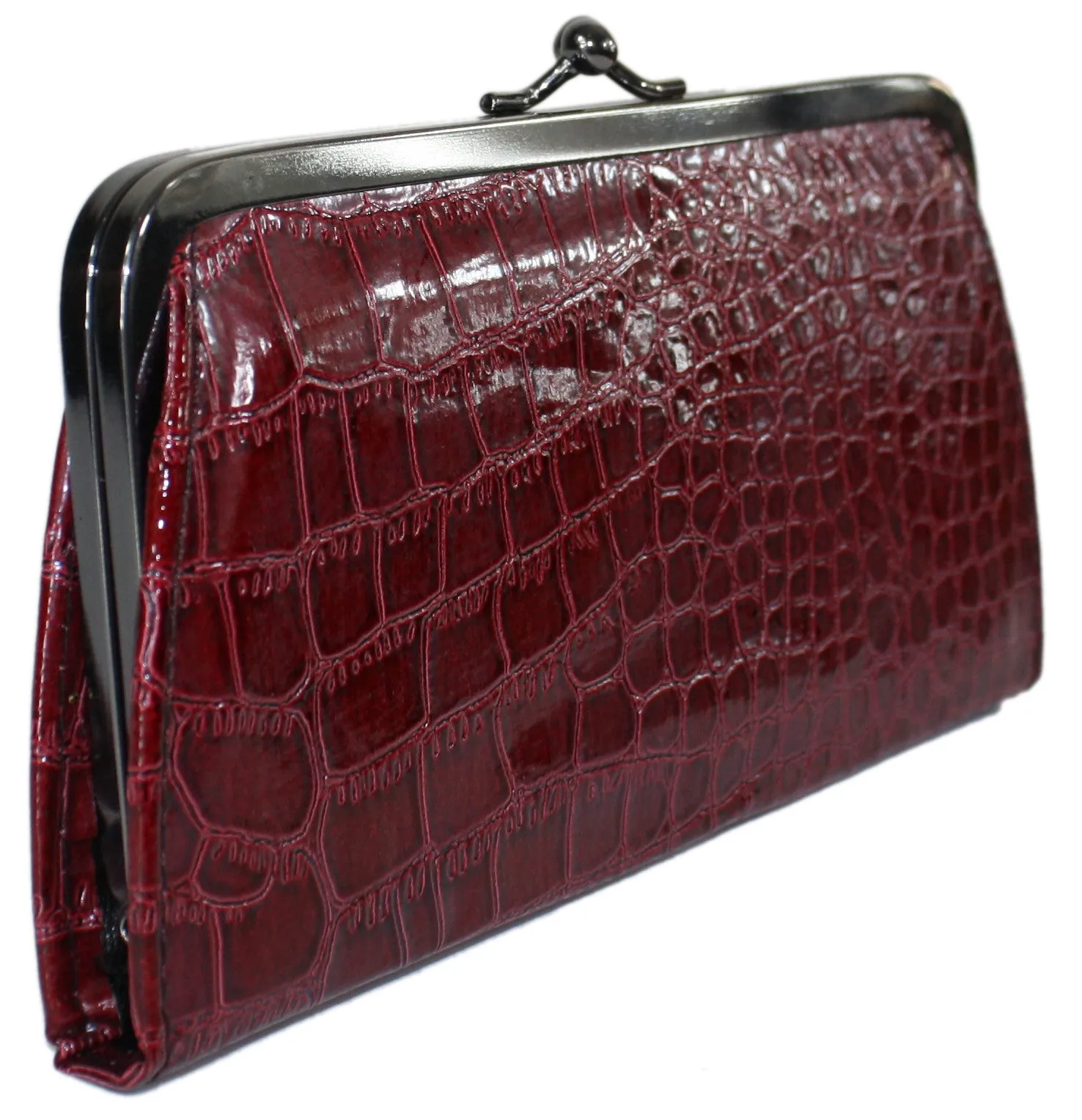 Stylish Crocodile Embossed Leather Ziparound Wallet
