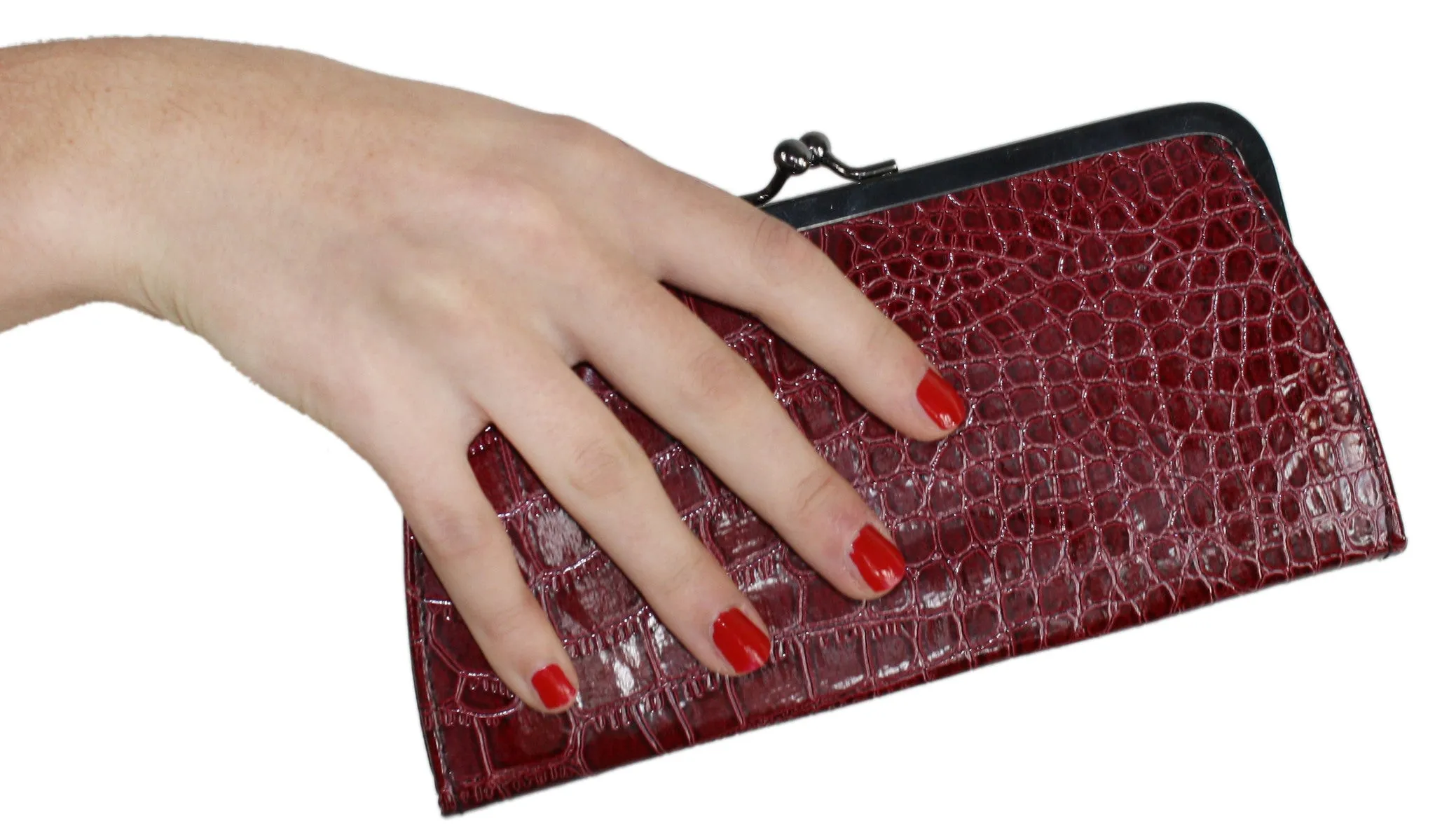 Stylish Crocodile Embossed Leather Ziparound Wallet