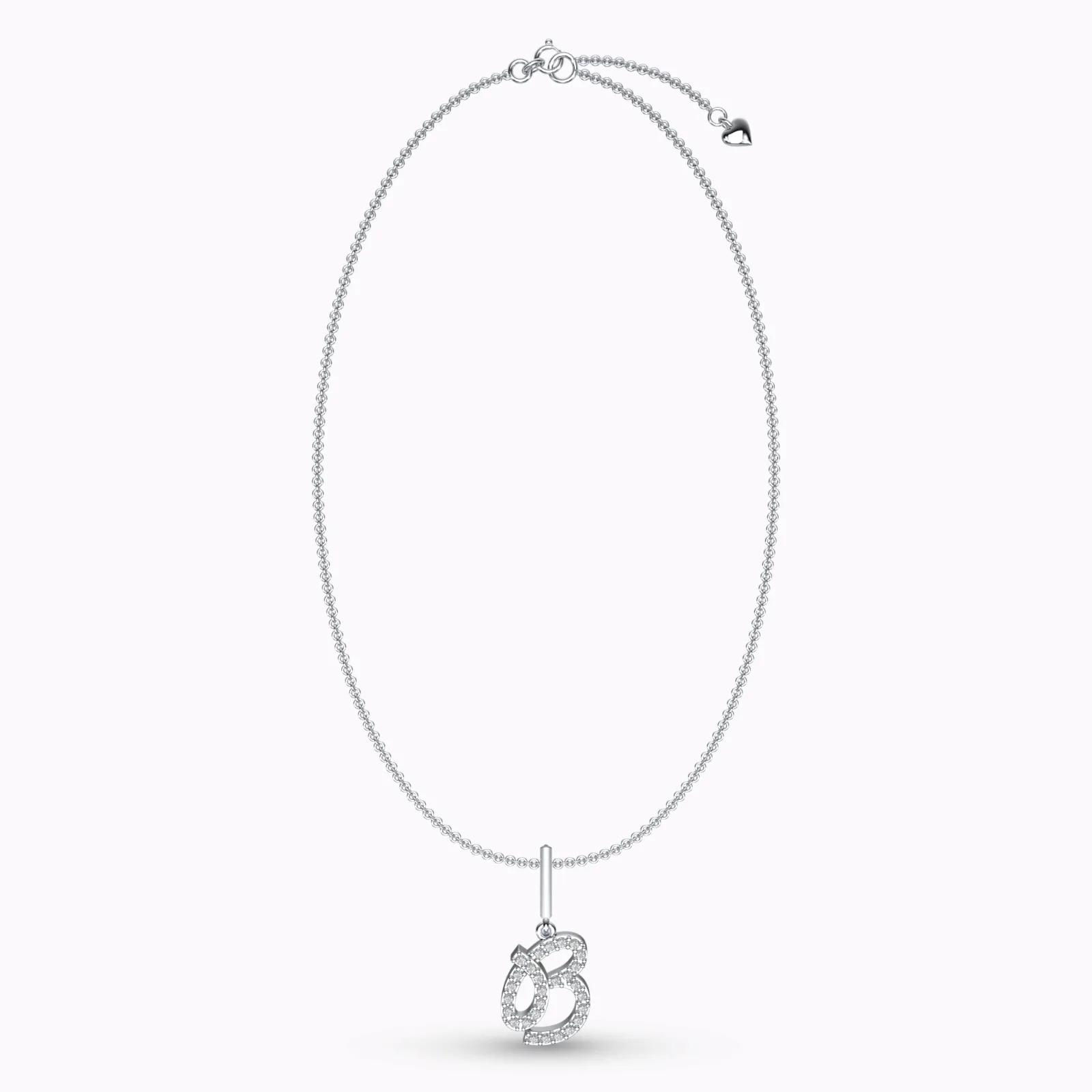 Stylish Diamond Initial Pendant Necklace