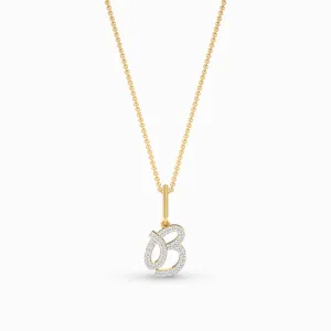 Stylish Diamond Initial Pendant Necklace