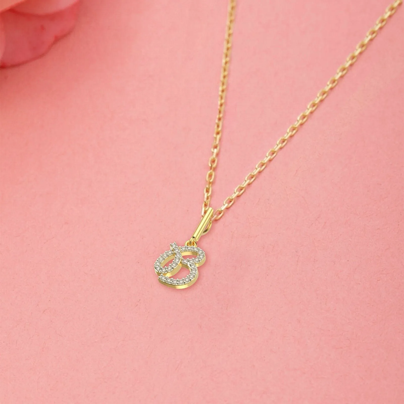 Stylish Diamond Initial Pendant Necklace