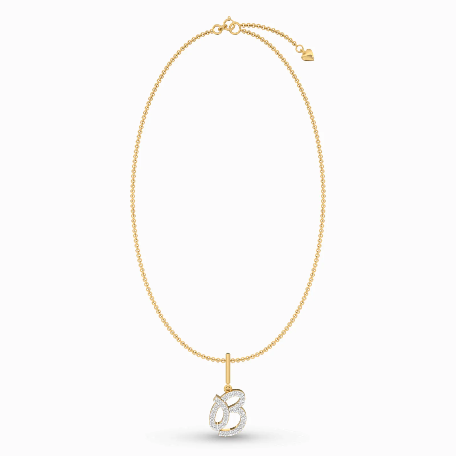 Stylish Diamond Initial Pendant Necklace