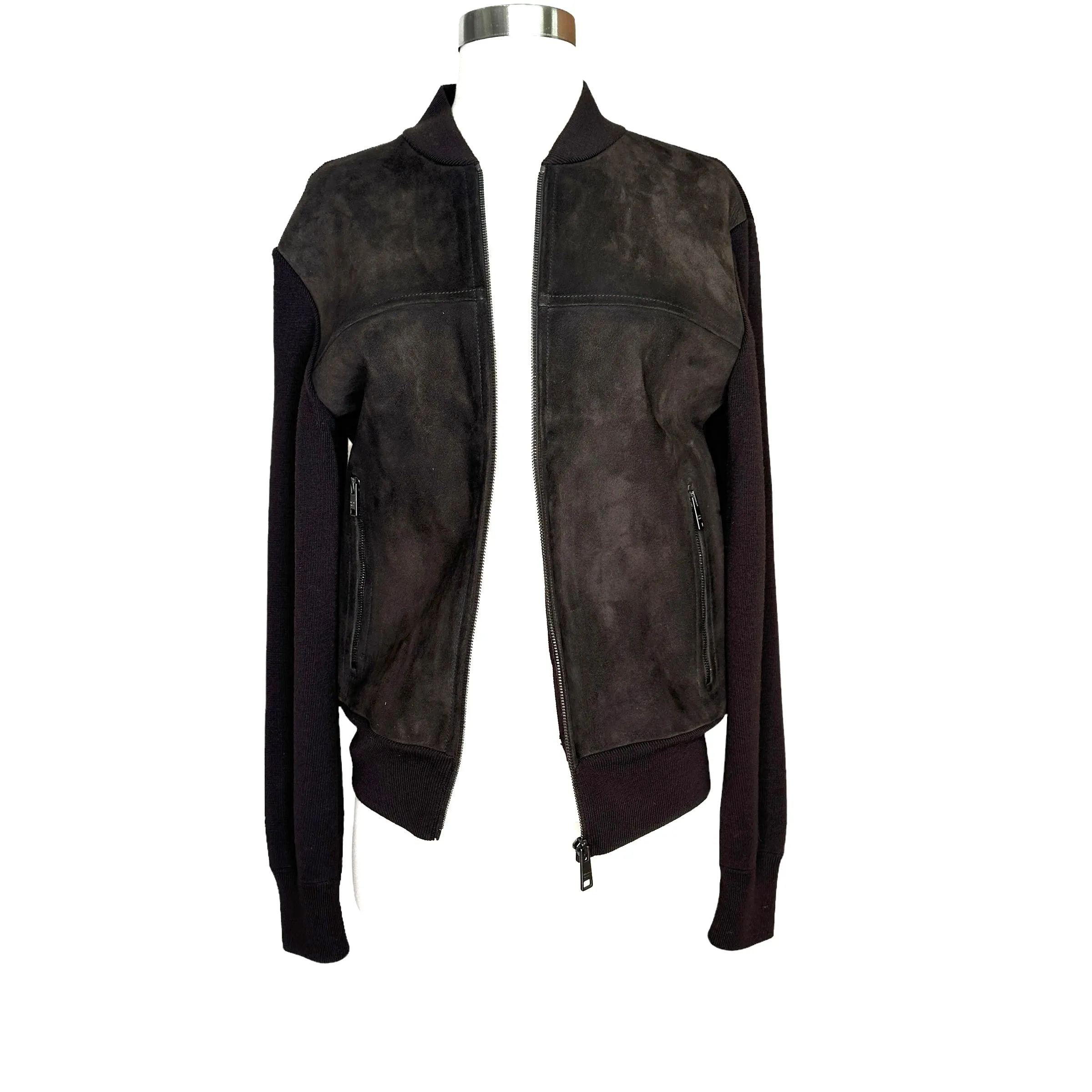 Suede Brown Bomber Jacket - L