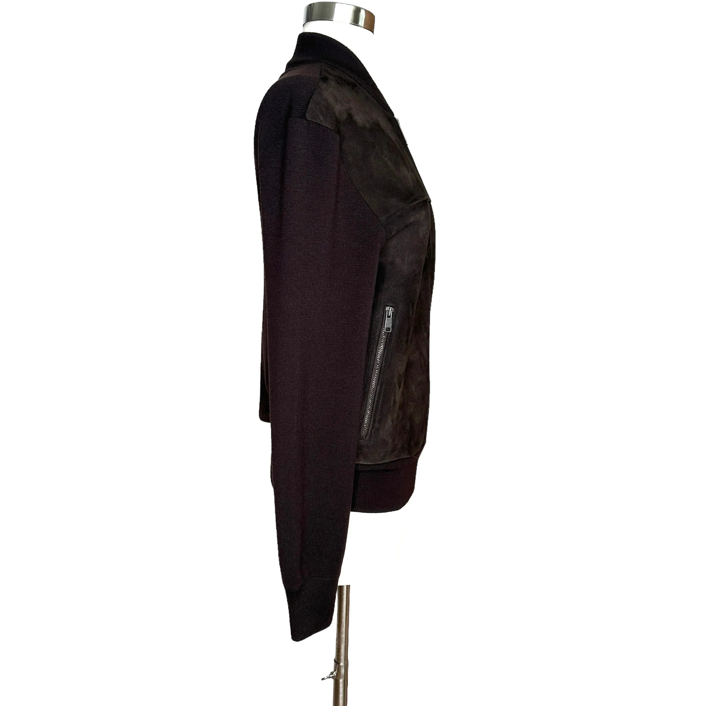 Suede Brown Bomber Jacket - L