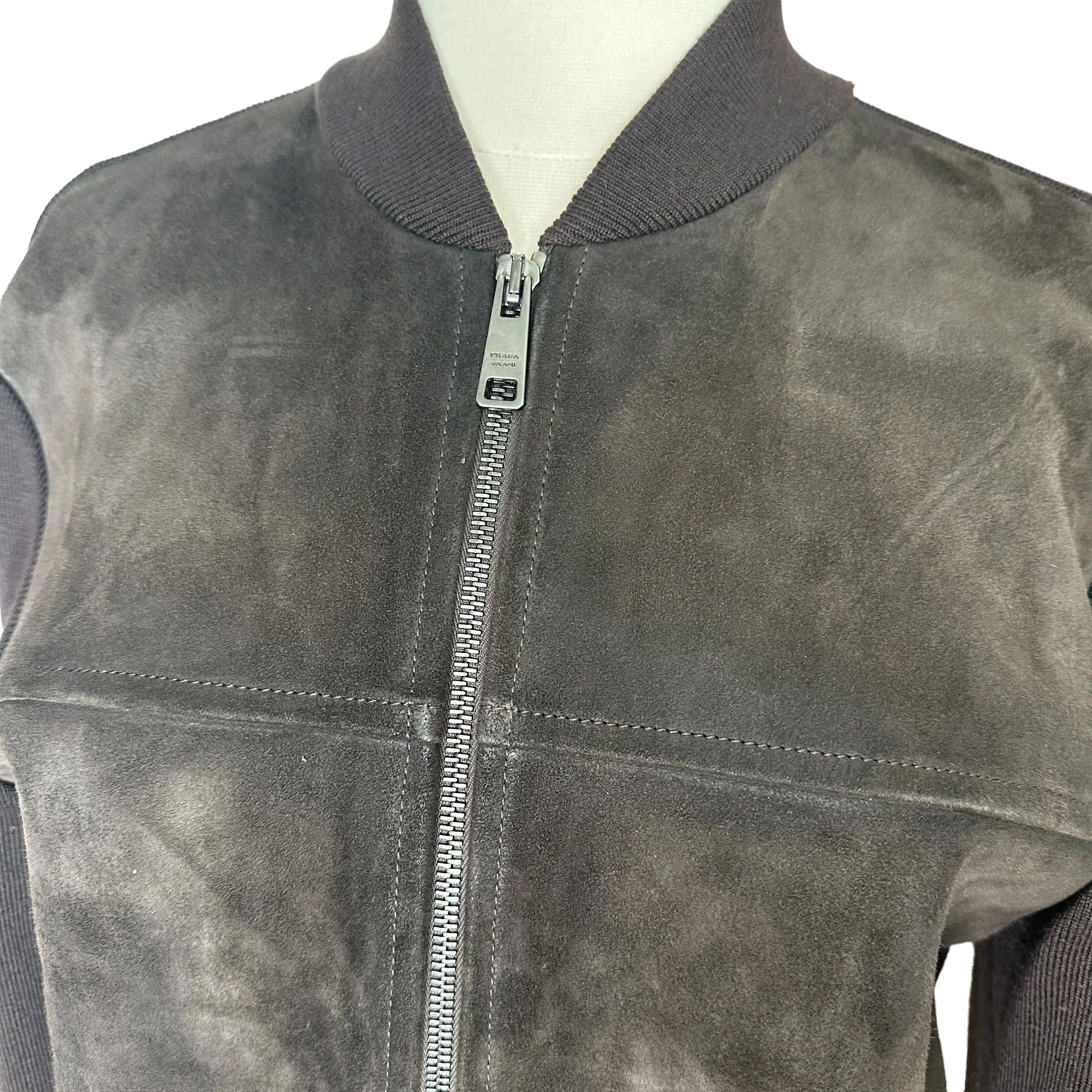 Suede Brown Bomber Jacket - L