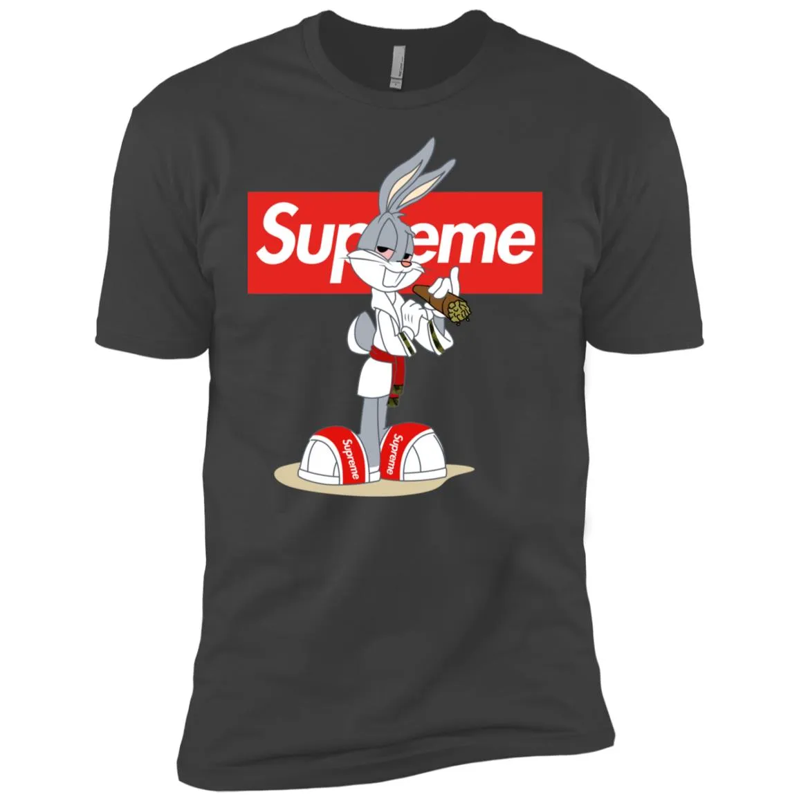 Supreme Rabbit Smoking T-shirt Men Short Sleeve T-Shirt