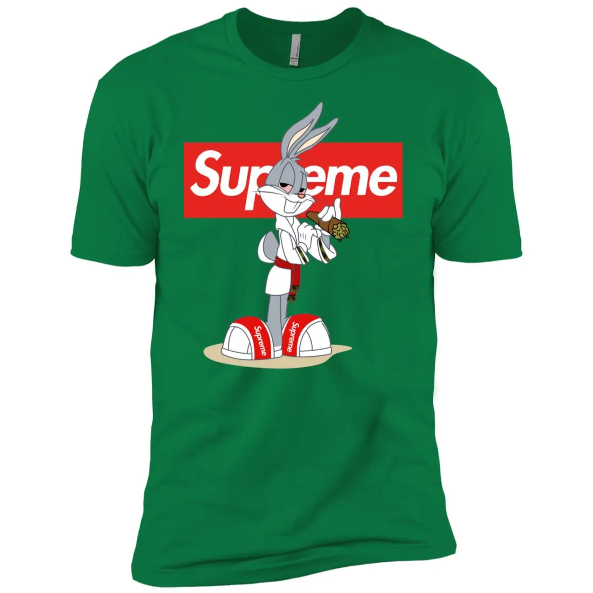 Supreme Rabbit Smoking T-shirt Men Short Sleeve T-Shirt