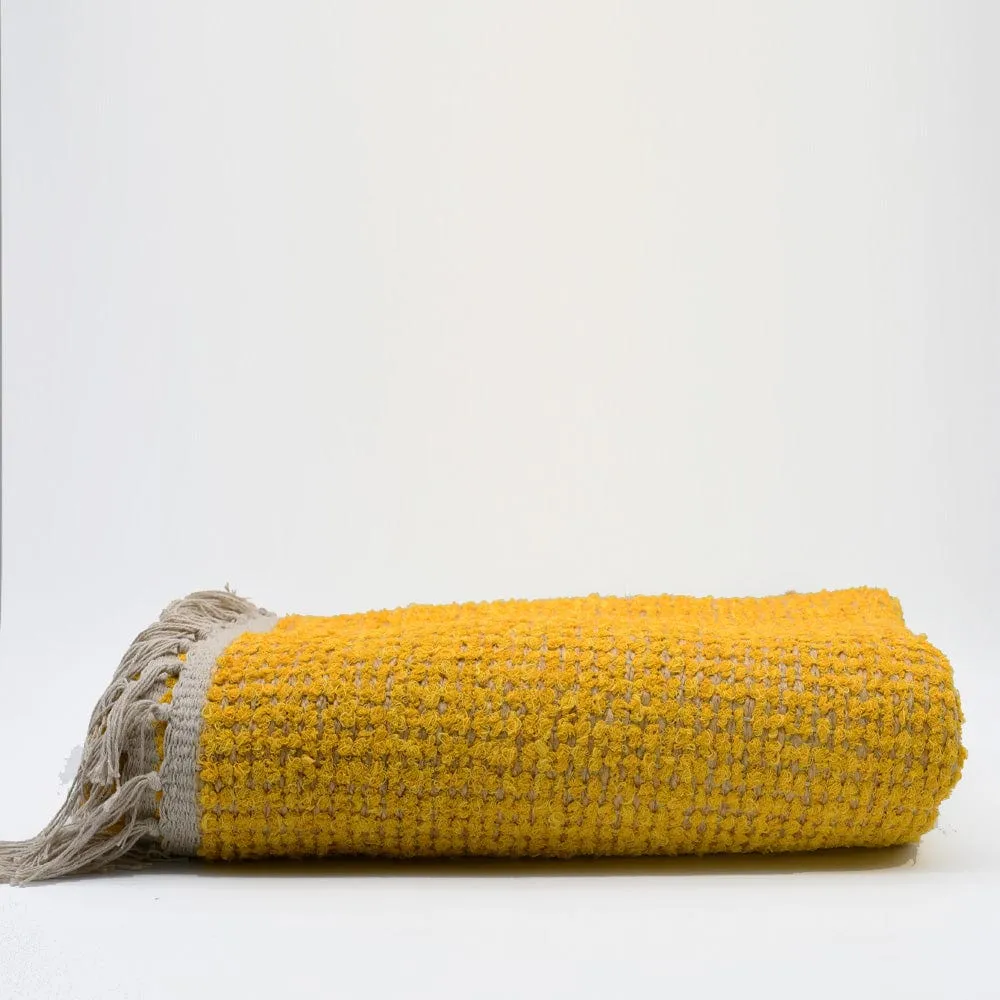 Tapis artisanal en sisal et coton 160x95 - Jaune