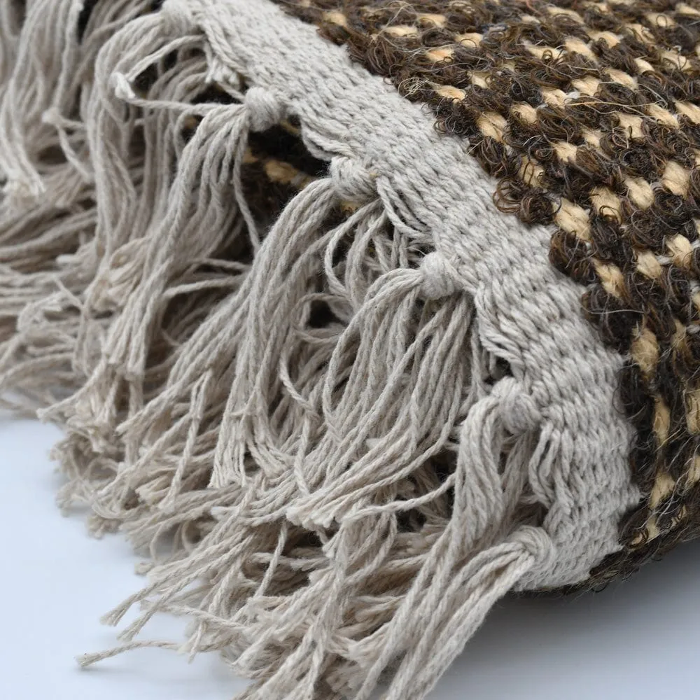 Tapis artisanal en sisal et coton 160x95 - Marron
