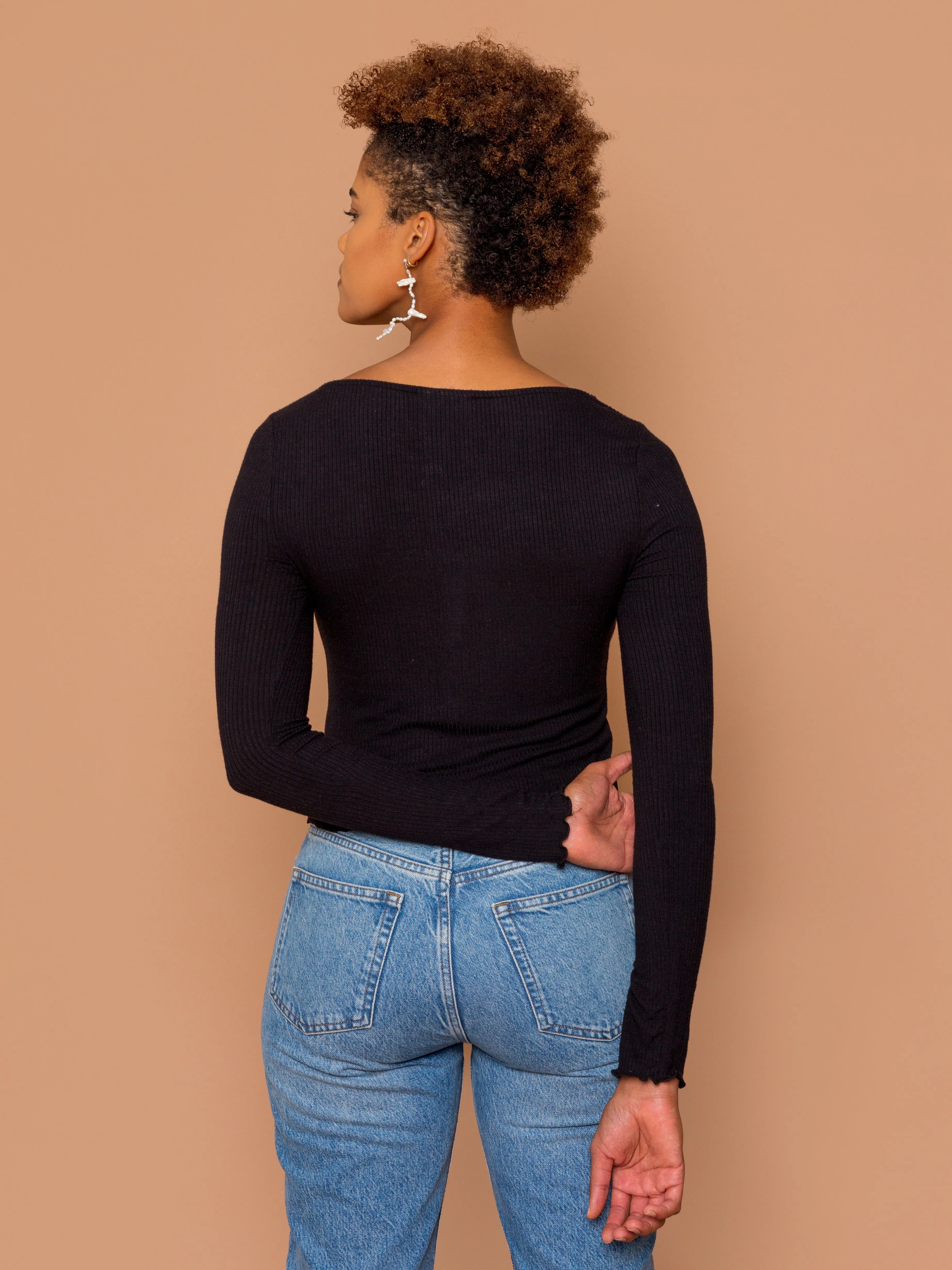 THE BUTTON PARTY CARDI - Black