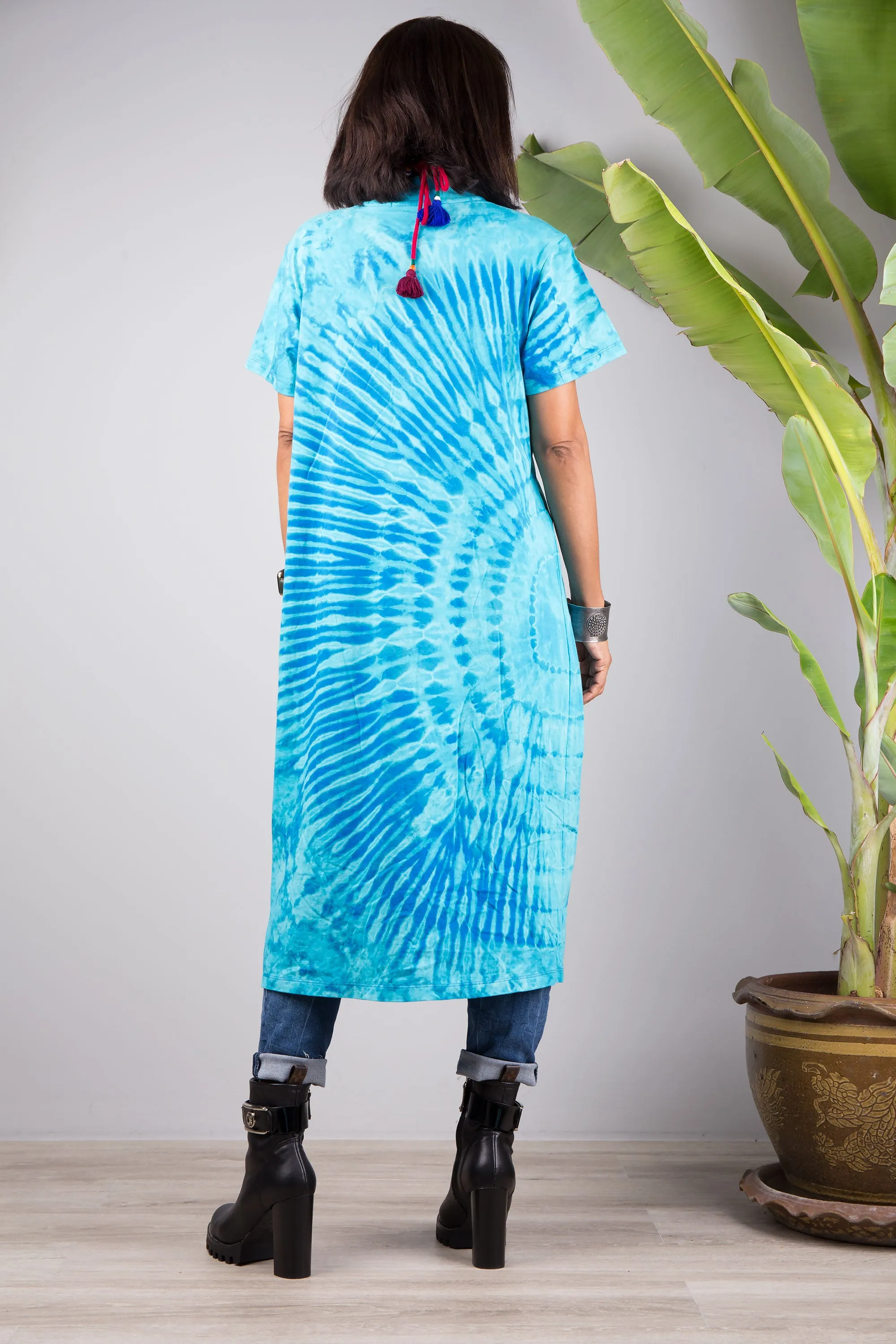 Tie dye dress with split