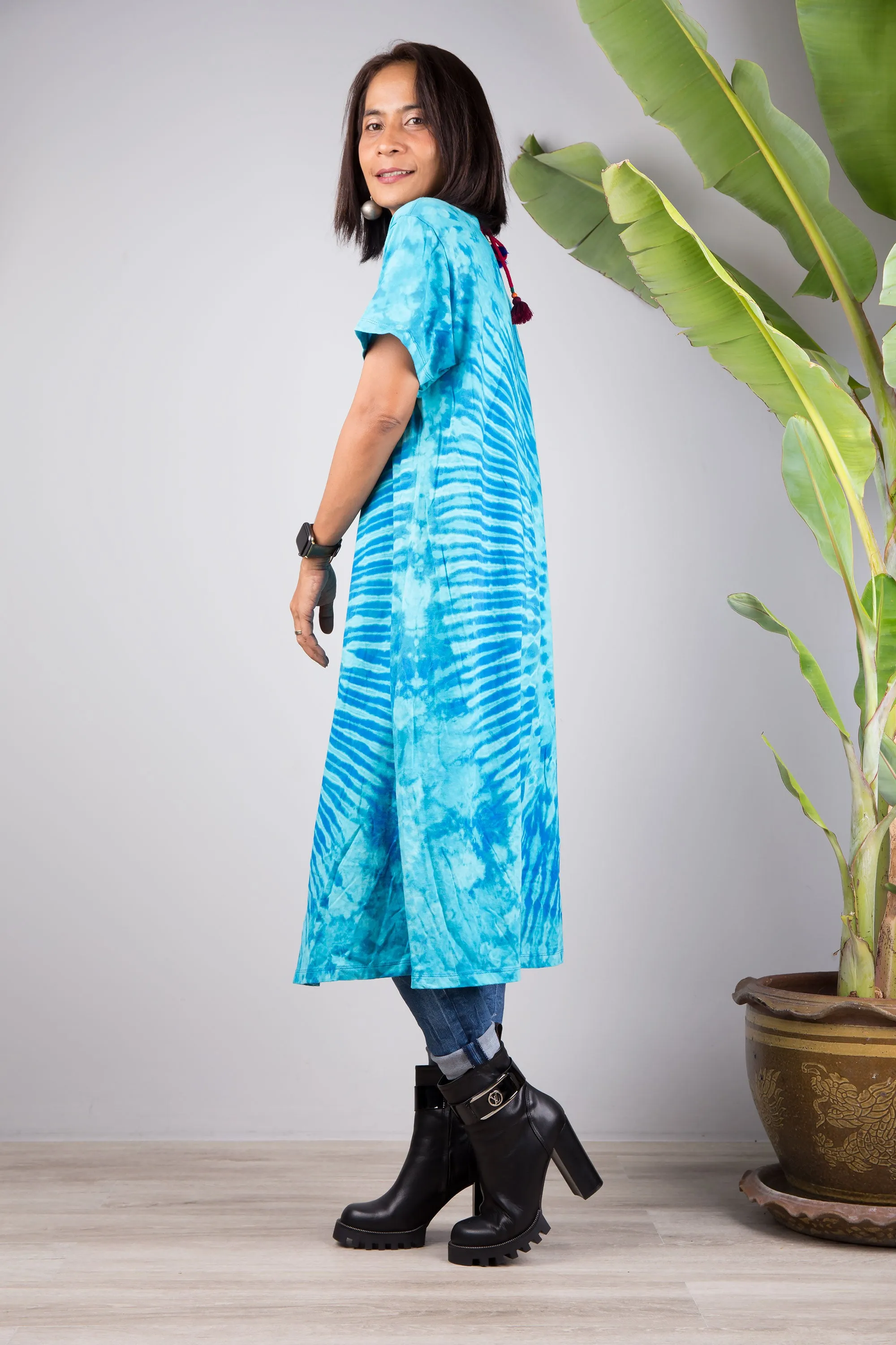 Tie dye dress with split