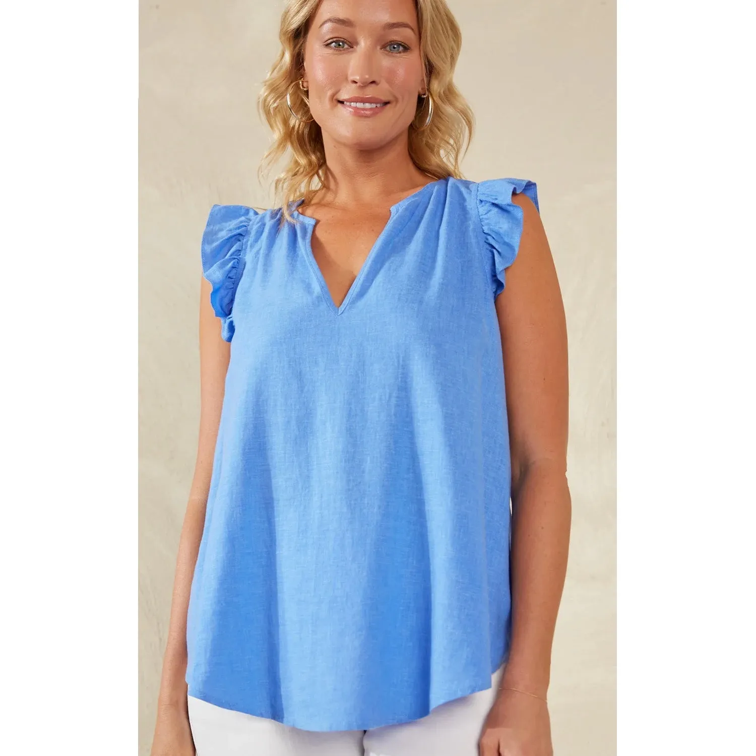 Top Florence Frill Tank - Coast