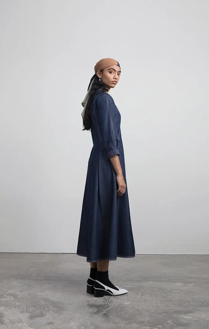 V Neck Denim Dress