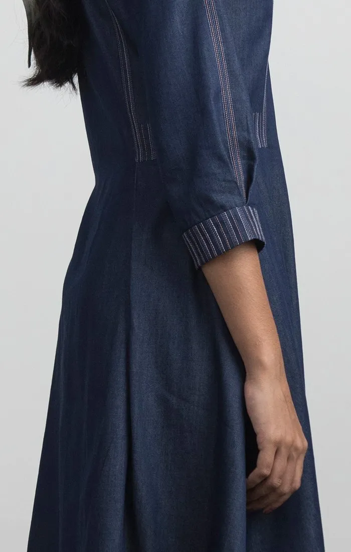 V Neck Denim Dress
