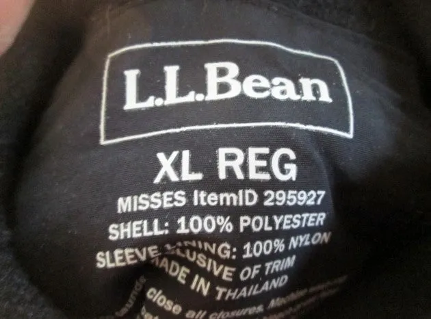 Womens 2 in 1 L.L. BEAN Ski JACKET Coat Winter Snow Parka Fleece BLACK XL SQUALL Misses